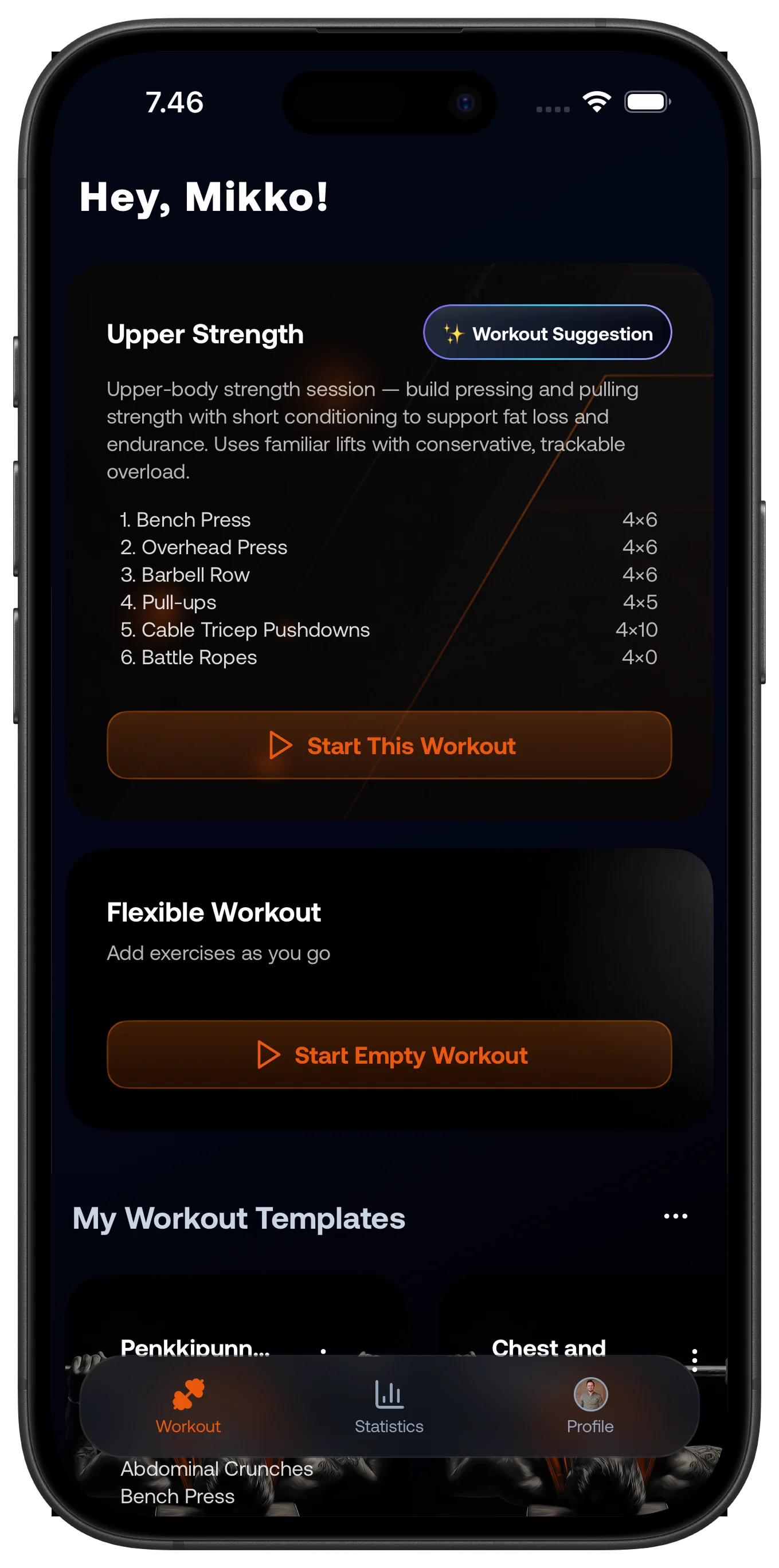 AI builds your workout