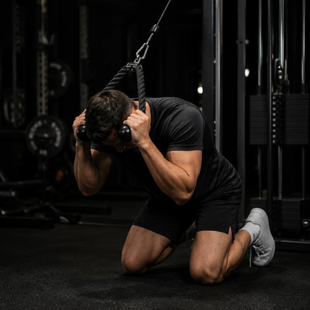 Crunches am Kabelzug: Ausführung der Übung