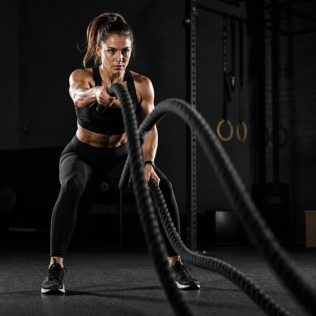 Battle ropes – havainnekuva liikkeen suorituksesta