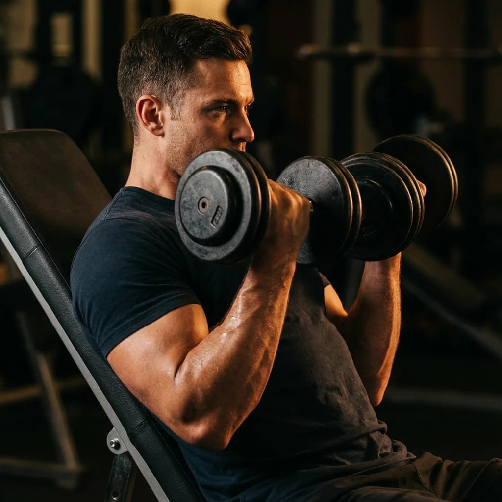 Incline Dumbbell Curls exercise demonstration