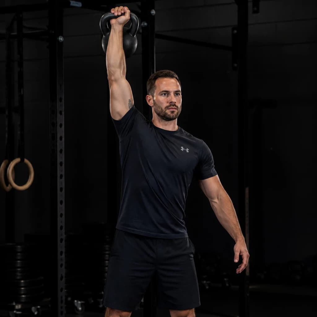 Kettlebell Clean and Press exercise demonstration