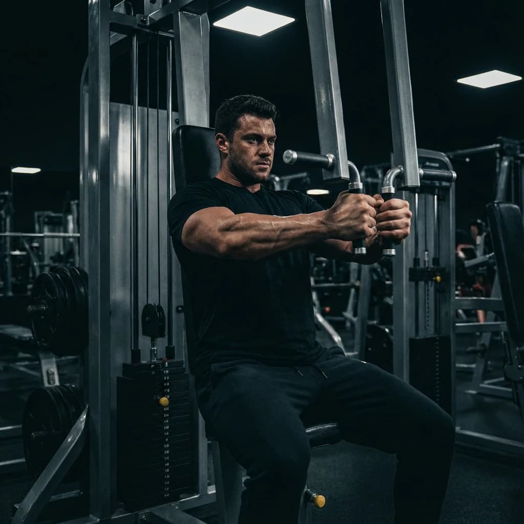 Machine Chest Fly exercise demonstration