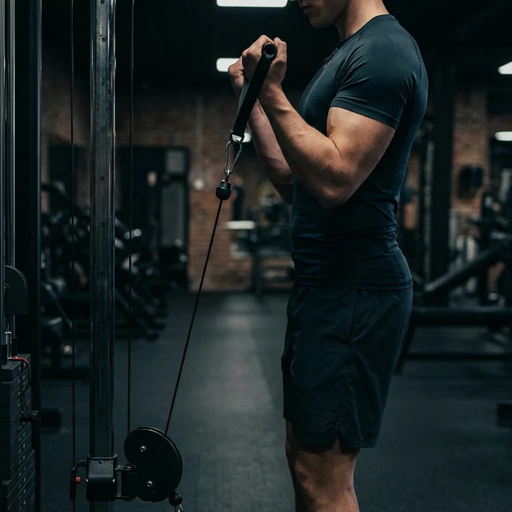 Cable Handle Bicep Curls exercise demonstration