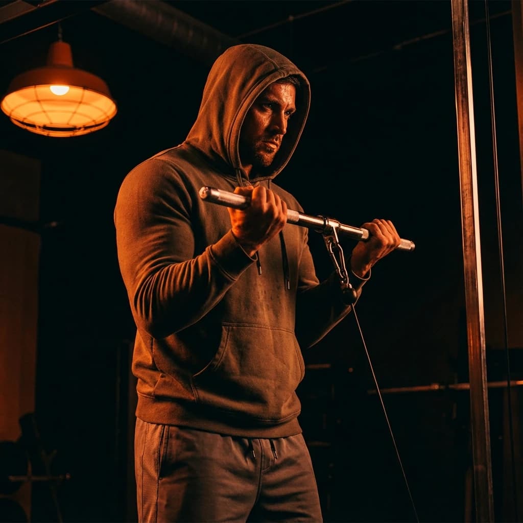 Cable Bar Bicep Curls exercise demonstration