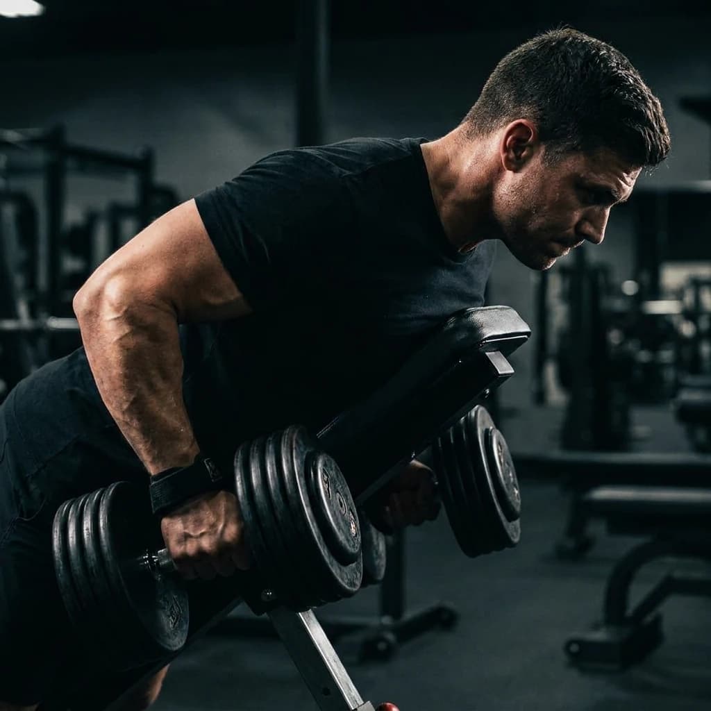 Chest-Supported Dumbbell Row exercise demonstration