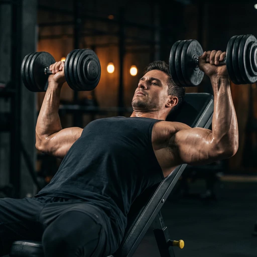 Dumbbell Incline Bench Press exercise demonstration
