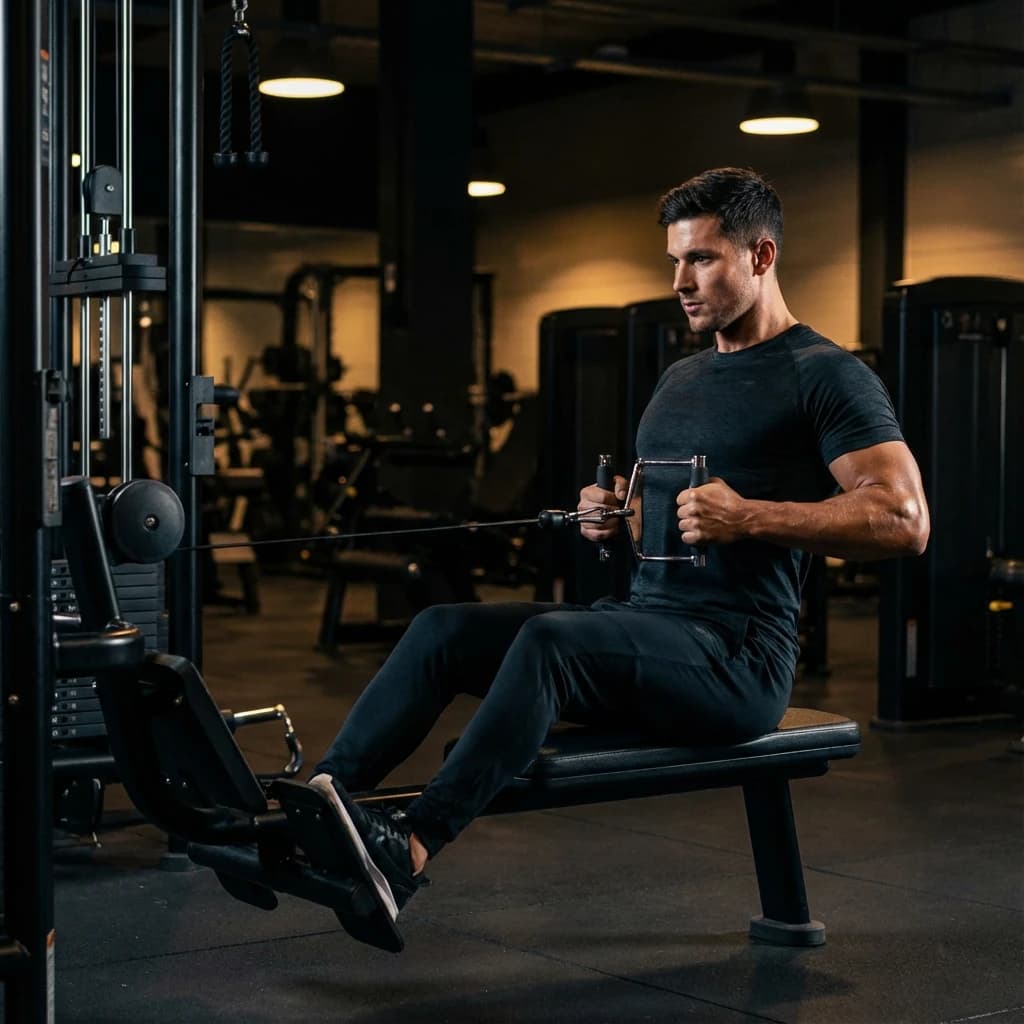 Low Row Machine exercise demonstration