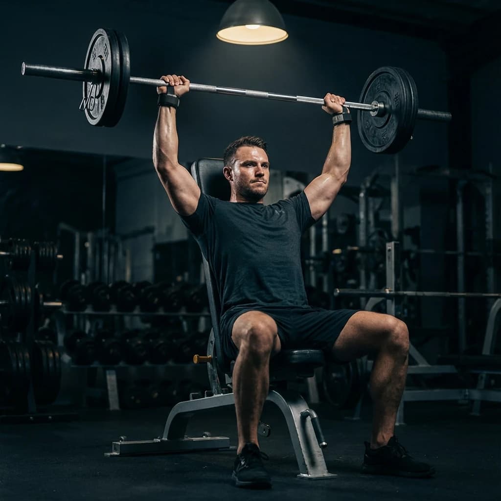 Seated Barbell Shoulder Press exercise demonstration