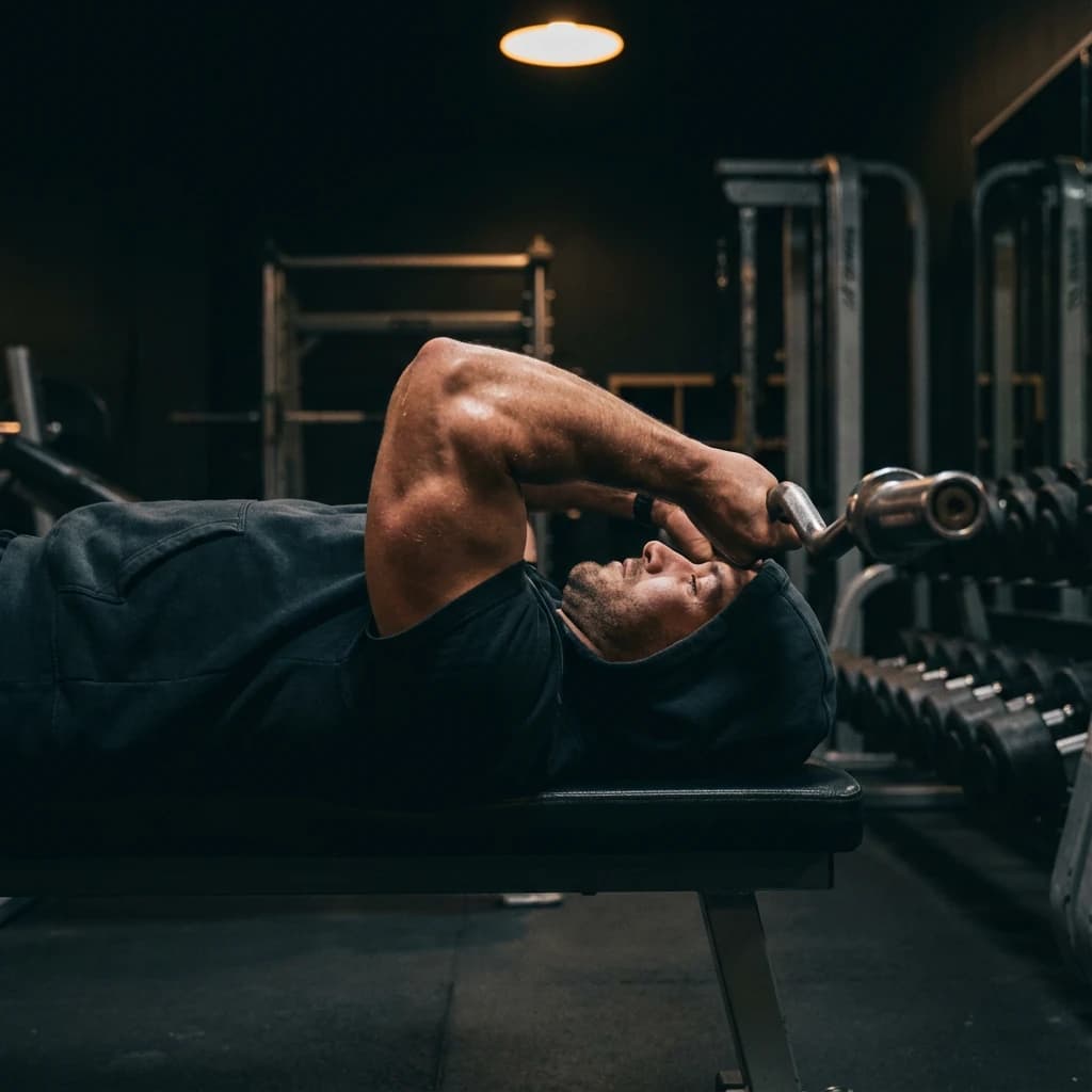 EZ-Bar Skull Crushers exercise demonstration