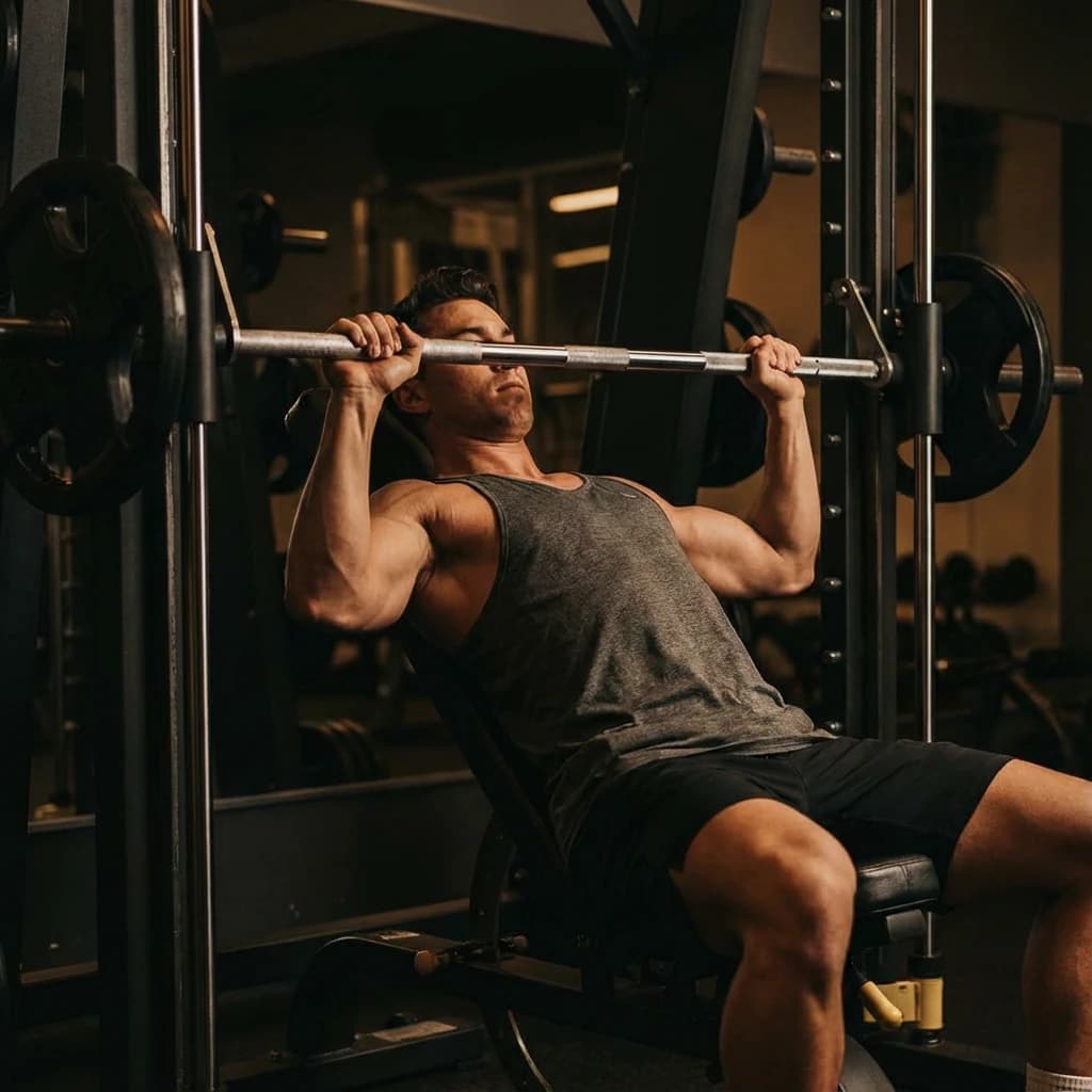 Smith Machine Shoulder Press exercise demonstration
