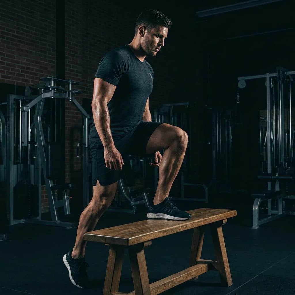 Step-ups exercise demonstration
