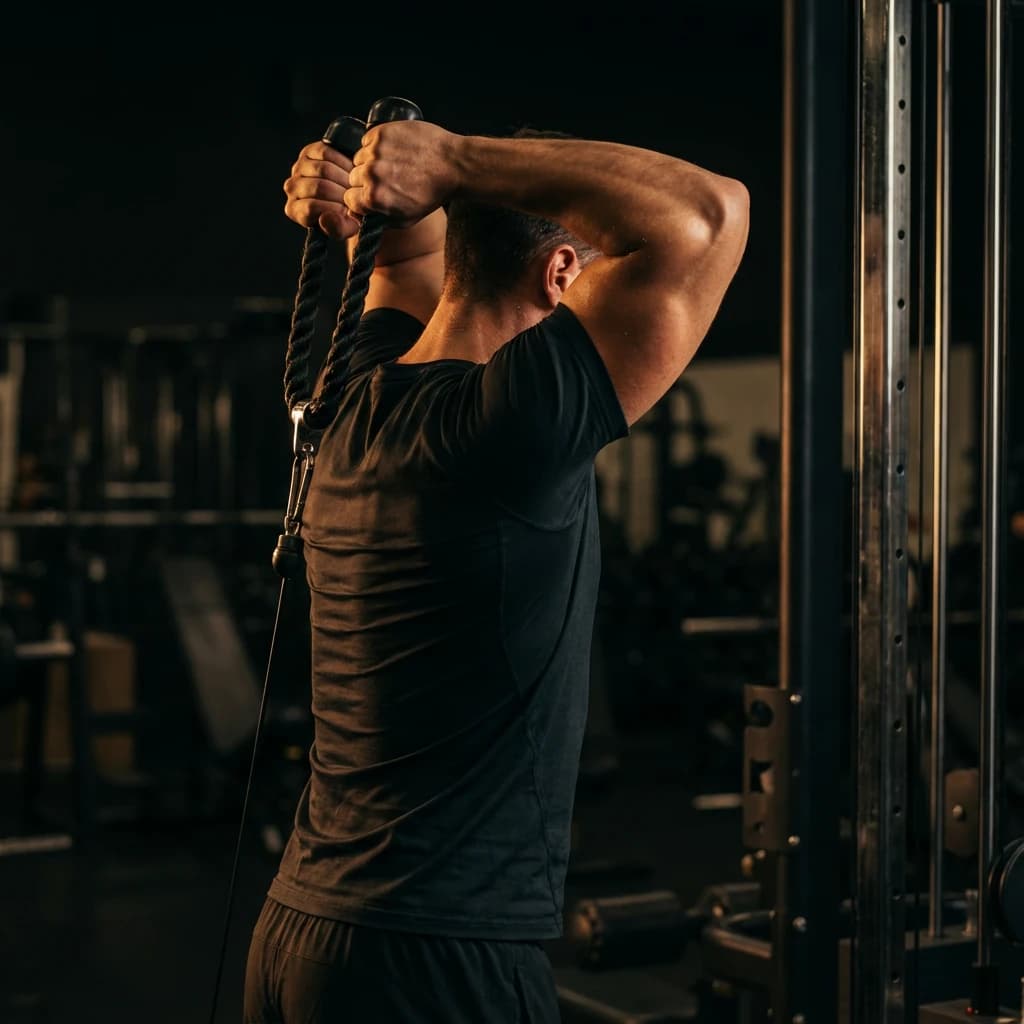 Cable Overhead Tricep Extension exercise demonstration