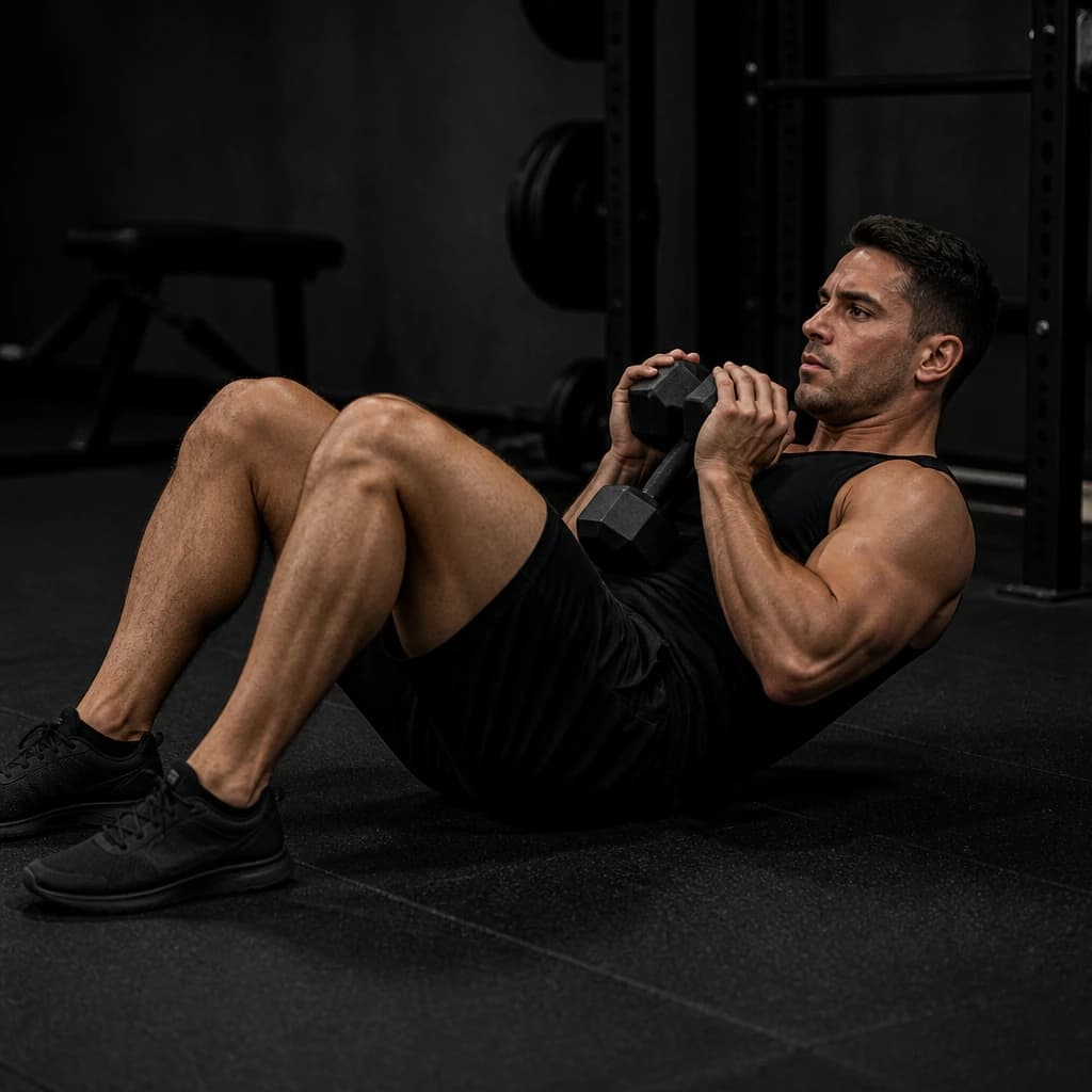 Weighted Crunch exercise demonstration